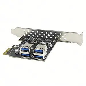 USB3.2 GEN1 PCIE Expansion Card 4 Port USB-A 5Gbps Expansion Card Adapter Riser For WIN7/10/11 LINUX