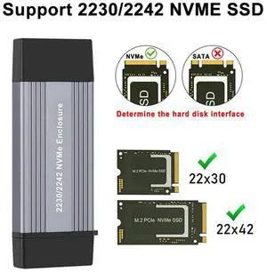 Ageryu NVME SSD Case M2 Adapter NVME External Enclosure PCIE NVME M/M+B Key To USB 3.1 10Gbps Supports 2230 2242 M.2 SSD Box