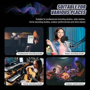 Ageryu C5 Universal Studio Mic Screen Live Recording Microphone Anti-Interference Noise Reduction Wind Screen-N33R