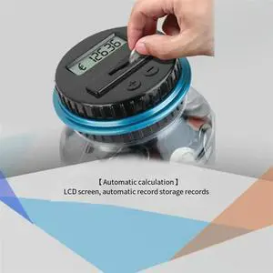 Ageryu 1 PCS Piggy Bank Coin Money Box Coins Storage Box Jar 1.8L Counter Electronic Digital LCD Counting A-N33R