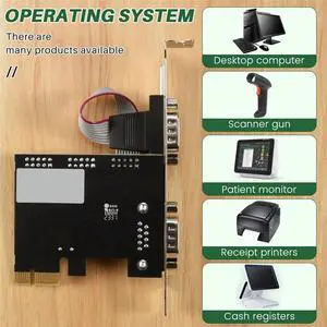 Ageryu Pcie To Serial Ports RS232 Interface PCI-E PCI Express Card Adapter Industrial Control Computer Expansion Card
