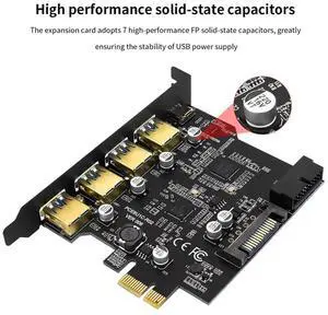 Ageryu USB 3.0 PCI-E Type C Expansion Card PCI-E 1X To USB 3.0 Controller 4Port USB 3.0 + 1Port USB 3.1 PCI-E Card Adapter