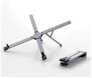 Ageryu Heightening Foldable Laptop Holder, Portable Cooling Stand For Enhanced Heat Management, Silver