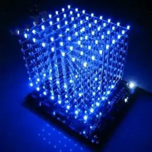 Ageryu 3D8 8X8x8 3MM Squared LED DIY Soldering Kit Electronic Toy Mini 3D LED Cube Project Kit 4.5-5.5V