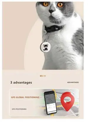 Ageryu Pet Anti Lost GPS Tracker Bluetooth Smart Wearable Waterproof Locator Real-Time Tracking Collar Find Device-N33R