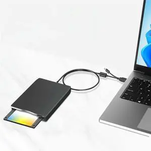 Ageryu USB Floppy Disk Reader Floppy Disk Drive Dual Interface External USB C Floppy Disk Drive For PC Laptop Notebook Deskto