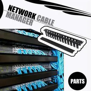 Ageryu Workmanshipp-1U Cable Management Horizontal Mount 19 Inch Server Rack , 12 Slot Metal Finger Duct Wire Organizer With