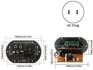 Ageryu 12V 24V Bluetooth Amplifier Board 30-120W Hifi Dual Microphone Interface Car Subwoofer Amplifier Module Easy To Use (US Plug)-N3