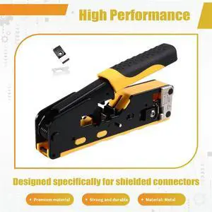 Ageryu Professional RJ45 Cat7 Crimp Tool With Wire Cutter - Versatile Ethernet Crimper For Cat7, Cat6a, Cat6, And Cat5e Conne