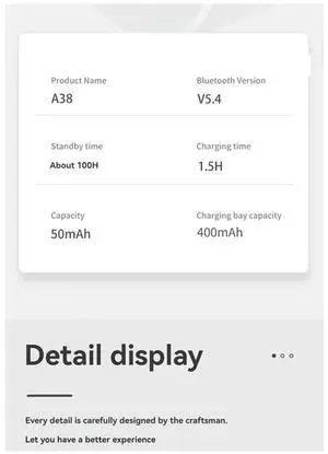 Ageryu Ear Hanging Style Wireless Headphones Bluetooth 5.4 Hi-Fi Stereo Music Earphones Ear-Hook Sports Headsets For Running-N33R