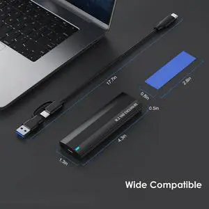 Ageryu 1Set M.2 Hard Drive Enclosure NGFF Dual Protocol Typec Mobile Hard Drive Enclosure Mobile Hard Disk Box Black-N33R