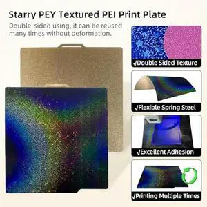 Ageryu Build Plate For X1C/X1/P1P/P1S, Double Sided PEY+PEI Spring Steel Plate Sheet 257X257mm Easy Install