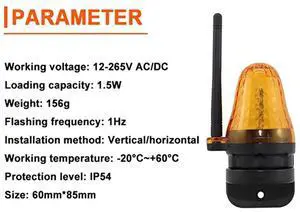 Ageryu 1 PCS Universal 12V-265V LED Signal Alarm Light Strobe Flashing Light For Gate Opener-N33R