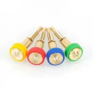 Ageryu 4Pcs All-In-One Bimetal Nozzles Heatbreak Brass Titanium Nozzle For E3D Hotend Extruder, Durable Easy To Use 0.6Mm Noz