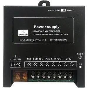 Power Supply Controller For Door Access System Electric Lock Intercom Camera Input 110V-240V AC To Output 12V DC 4A Durable-N33R