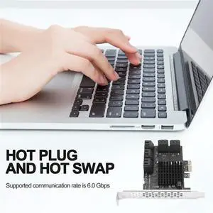 10 Port SATA 3.0 To Pcie X1 Expansion Card PCI Express SATA Adapter SATA3 6G Converter With Heatsink For 10 Port SATA 3.0 To Pcie X1 Expansion Card PCI Express SATA Adapter SATA3 6G Converter With Heatsink For