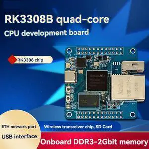 Ageryu RK3308B CPU Development Board Quad-Core ARM Cortex-A35CPU Onboard DDR3-2Gbit Supports WIFI ETH Iot Development Board
