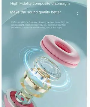 Ageryu RGB Cute Cats Girls Kid Gift Headset Control Lights Earphone Music Gaming Headsets With Microphone B-N33R