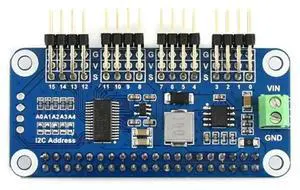 Waveshare 16-Channel 12-Bit Servo Driver HAT (B) For Raspberry Pi, Jetson Nano I2C Interface, Integrated 5V Regulator-N33R