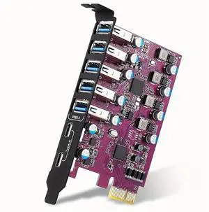 7 Ports USB 3.0 Expansion Card USB-A 5X USB-C 2X PCI Express USB Add In Card Hub Converter For Desktop PC Host Card 7 Ports USB 3.0 Expansion Card USB-A 5X USB-C 2X PCI Express USB Add In Card Hub Converter For Desktop PC Host Card