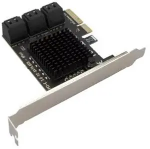 Ageryu PCI-E 6 Ports SATA Card PCI-E 4X Cards PCI Express To SATA 3.0 6 Ports SATA III 6Gbps PCIE X4 Expansion Adapter Board