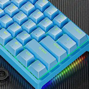 USB Gaming Mechanical Keyboard RGB Backlight Hot Swappable 61 Keys Red Switch Wired Detachable Cable