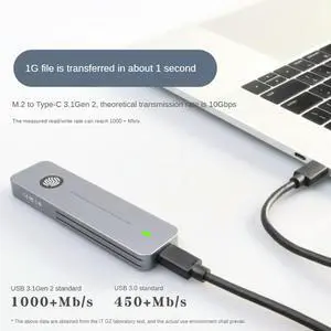 Ageryu M.2 Nvme SATA SSD Enclosure Case 10Gbps M.2 To USB Type C External Adapter Fingerprint Encryption M.2 SSD Enclosure Ea