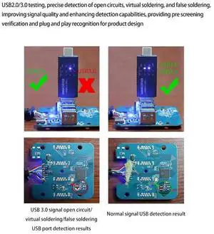 Ageryu 10Gbps USB3.2 Interface Tester HUB QC Test Type-C Docking Station USB Port Function Quick Test Voltage Test Free Driver-N33R