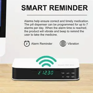 Ageryu 1 PCS Smart Pill Dispenser Medicine Pill Box Organizer For Storage Organizer Container For Pills Box (White)-N33R Ageryu 1 PCS Smart Pill Dispenser Medicine Pill Box Organizer For Storage Organizer Container For Pills Box (White)-N33R