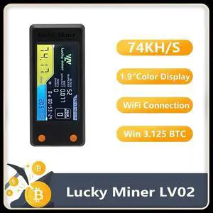 Ageryu N33R_For Lucky Miner LV02 Bitcoin Miner 74KH/S SHA256 BTC SOLO Miner