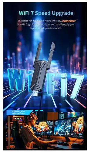 Workmanshipp-Wifi7 USB Adapter BE6500 Wifi Card 5G 6G USB3.0 Wireless Network Card USB Wifi 7 Adaptador AX5400 For PC