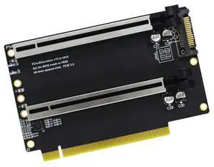 Ageryu PCIE 3.0 X16 1 To 2 Expansion Card Gen3 Split Card Pcie X16 To X8X8 40.4Mm Spaced Slots SATA Pcie Heightened Version E