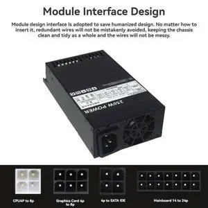 Ageryu 250W PSU ATX Full Modular Power Supply FLEX Module Power Supply Low Noise For Small 1U (Flex ITX) Computer Chassis