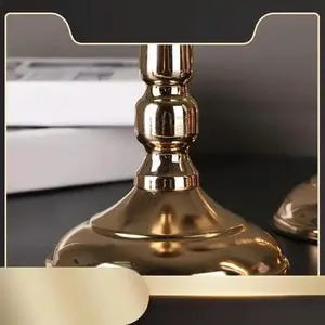 Ageryu 2 PCS Tabletop Flower Vase Wedding Centerpiece Decor Gold Metal Flower Stand For Anniversary Part-N33R