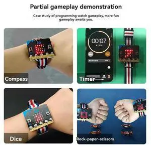 Ageryu For Microbit V2 Micro:Bit V2 Development Board Programmable Watch Kit For Education Learning Kit For School DIY Projec