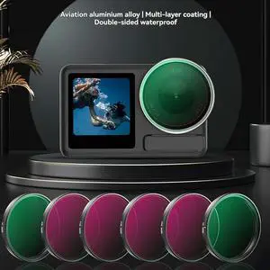Ageryu Workmanshipp-Lens Filter Kit For Osmo Action 5 Pro/4/3 Camera Lens Filter Kit CPL UV ND8 ND16 ND32 ND64 Optical Gl