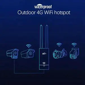 Ageryu Outdoor 4G Wifi Router 150Mbps Wireless Wifi Router High Speed Dual External Antenna with SIM Card Slot EU Plug