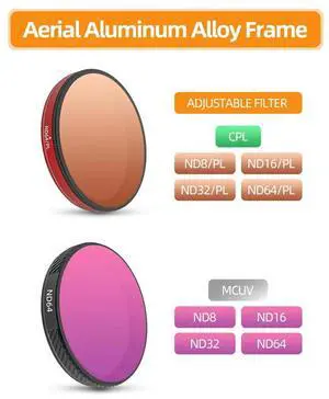 Ageryu Lens Filter For OSMO Action 5 Pro/4/3 Adjustable Filters ND Kit Action Camera Accessories-N33R