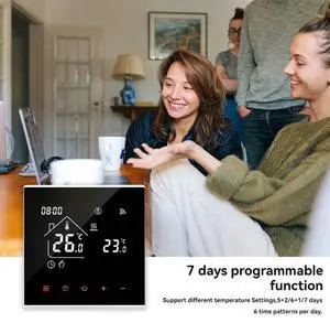 Ageryu Tuya Warm Floor Thermostat 16A Smart Wifi Temperature Controller Water Heating Thermostat Of Remote Control For Home Black-N33R