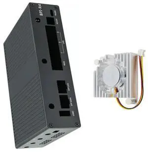 Ageryu For Banana Pi BPI-R4 Aluminum Case With Fan 12V 5A DC Power Supply For BPI R4 Development Board Accessories