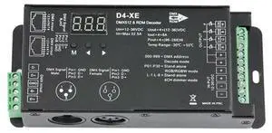 Ageryu 4CH D4-XE DMX Decoder Controller PWM Flicker Free Dimming 12V-36V Digital Display 2000Hz 500HZ For RGB LED Lights-N33R