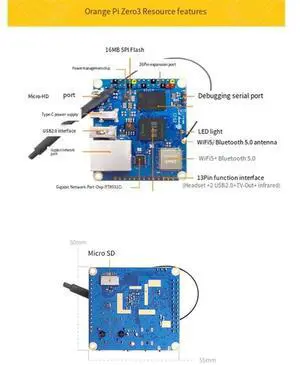 For Orange Pi Zero 3 4GB RAM Single Board Computer H618 Chip Wifi-BT5.0 LPDDR4 Gigabit Development Board Kit UK Plug D