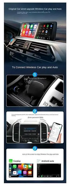 Ageryu Car Adapter 2 In 1 Wireless Carplay Android Adapter Wireless Adapter Carplay Ai TV Box With Wired Carplay Ai Box