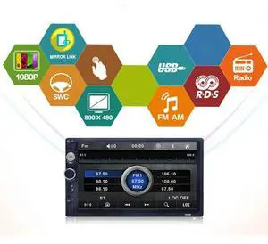 Ageryu 7Inch 2DIN MP5 Player Car Radio Multimedia Universal With Bluetooth USB TF FM Wired Android Auto Carplay Auto Radio-N33R