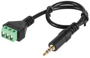 3.5mm 3 Pole Stereo Male Terminal Block Plug Connector Free-Soldering Male Plug To AV Screw Terminal Cable Audio/Video Connector