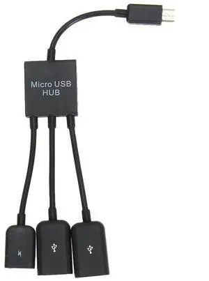 3 in 1 Micro USB HUB Double USB 2.0 Host OTG Adapter Cable Dual Micro USB 2.0 Host OTG Hub Adapter Micro-USB Adapter Converter