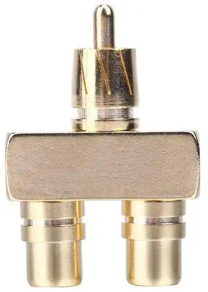 RCA AV Audio Video Splitter Adapter 1 Male to 2 Female Converter Connector