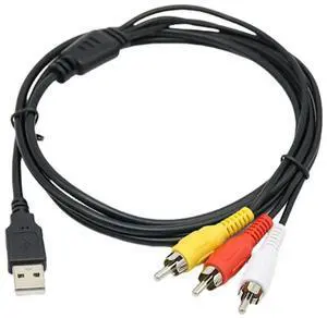 USB To 3 RCA Cable 1.5M USB Male To 3 RCA Female Jack Splitter Audio Video AV Composite Adapter Cable Cord for TV/PC