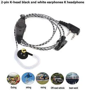 Walkie Talkie Earphone Headset K Type 2Pin Earpiece Mic for Baofeng UV-5R Radio