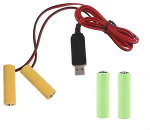 2in1 USB Power Converter AAEliminators Replace 2Pcs 1.5V AA LR6 Batteries for Remote Control LED Lights
